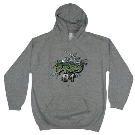 Teenage Mutant Ninja Turtles Mens Hoodie- TMNT 04 Simple Number Logo Image (X-Large)