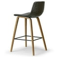 thumbnail image 6 of Set of 2 Alyn Modern Brown Bar Stool with Walnut Finish Plywood Legs and Metal Footrest, 6 of 9
