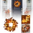 thumbnail image 3 of Fall Wreaths for Front Door Outside Thanksgiving Autumn Wreath with Realistic Pumpkins and Maple Leaves for Harvest Halloween Home Decor Indoor Outdoor Wall Door Decorations, 3 of 9
