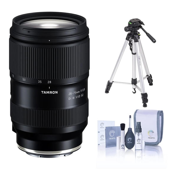 Tamron 28-75mm f/2.8 Di III VXD G2 Lens for Sony E, Bundle with 3-Section Aluminum Tripod and Cleaning Kit