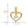thumbnail image 2 of 13.2mm 14k 2-Cubic Zirconia Cut-out Heart Pendant, 2 of 2