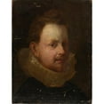 thumbnail image 3 of Miner Kilbourne Kellogg 15x18 Black Modern Framed Museum Art Print Titled - Head of a Gentleman After Van Dyck, 3 of 5