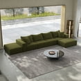 thumbnail image 6 of 162" Cloud Couch, Green Modern Upholstered Sectional Couches for Living Room, Free Combination L Shaped Sofa Set with 6 Pillows, Oversized Design, 6 of 15