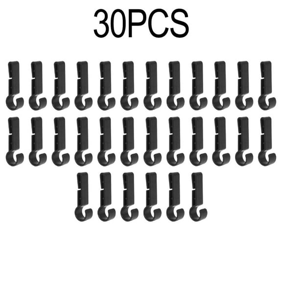 30Pcs Plastic Helmet Clips Attachment Head Light Clamps Black Set Headlamp Hook
