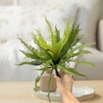 thumbnail image 4 of Plantas de helecho artificiales realistas para decoración del hogar - Ramo de hojas de helecho sintético verde para oficina, bodas y diseño de interiores, 4 of 9