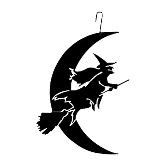 Village Wrought Iron Witch-Moon - Decorative Hanging Silhouette