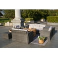 thumbnail image 3 of 7-Piece Outdoor Sectional PE Rattan Conversation Sofa Set with Fire Pit Table, Grey, 3 of 9