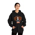 thumbnail image 5 of Hipster Boxer Dog Graphic Hoodie Sweatshirt, Sizes S-5XL, 5 of 9