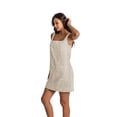 thumbnail image 2 of Amazhiyu Women's Linen Blend Square Neck Sleeveless Summer Mini Tank Dresses with Pockets, 2 of 5