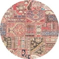 thumbnail image 1 of Ahgly Company Indoor Round Abstract Pastel Orange Patchwork Area Rugs, 5' Round, 1 of 6