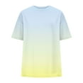 thumbnail image 7 of ZQUUVOU Women's Plus Size T-Shirt Round Neck Short Sleeved Topss Yellow (L), 7 of 7