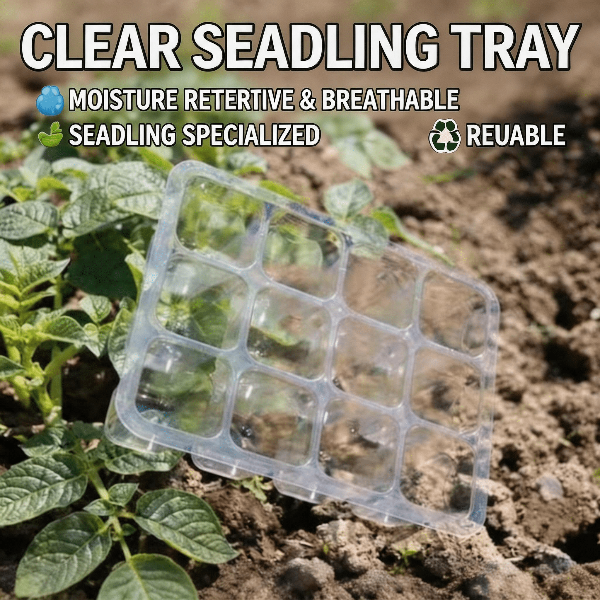 Seed Starter Tray Kit, 6-Piece Humidity Controlled Trays and 90 Eco-Friendly Coco Coir Pellets, Seedling Germination Station with Dome for Indoor Garden and Vegetables