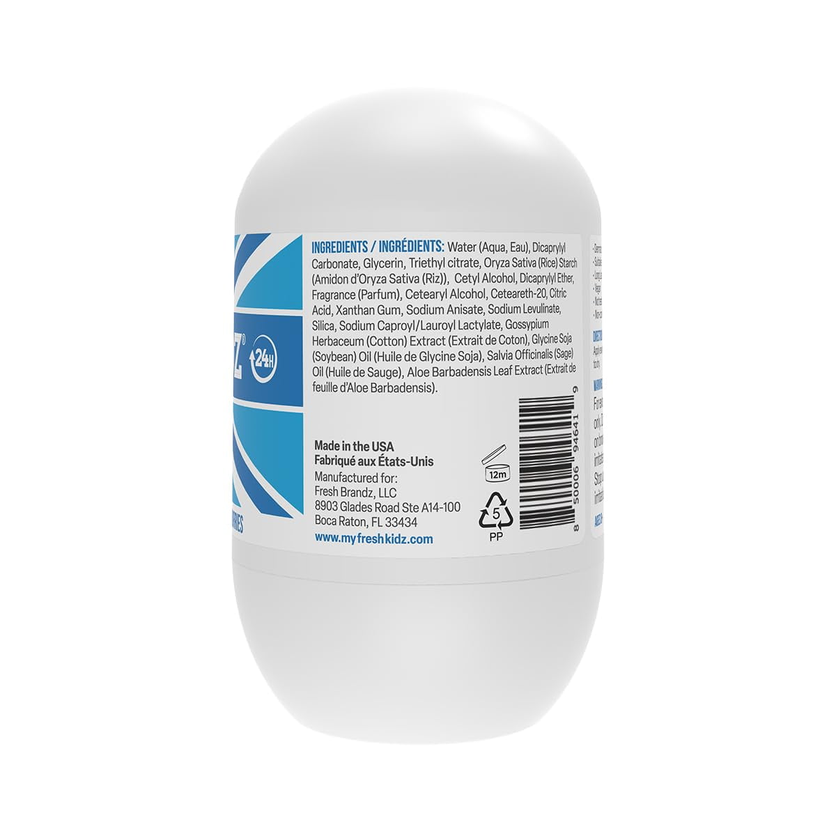 Keep it Kind Fresh Kidz Hair & Body Wash 16.9 fl.oz. and 2 Roll On Deodorants 1.86 fl.oz. - Boys"Blue" Set