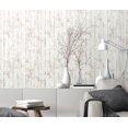 thumbnail image 2 of Natural Faux 2 - Modern Geometric Stone Wood Rustic White Wallpaper Roll, 2 of 2