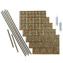 FASÄDE Traditional Style 1 Decorative Vinyl Backsplash 15 sq ft Kit in Copper Fantasy