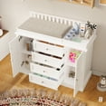 thumbnail image 3 of WIAWG Nursery Dresser with Changing Table Top, 46" W Baby Dresser with 2 Drawers,White, 3 of 8