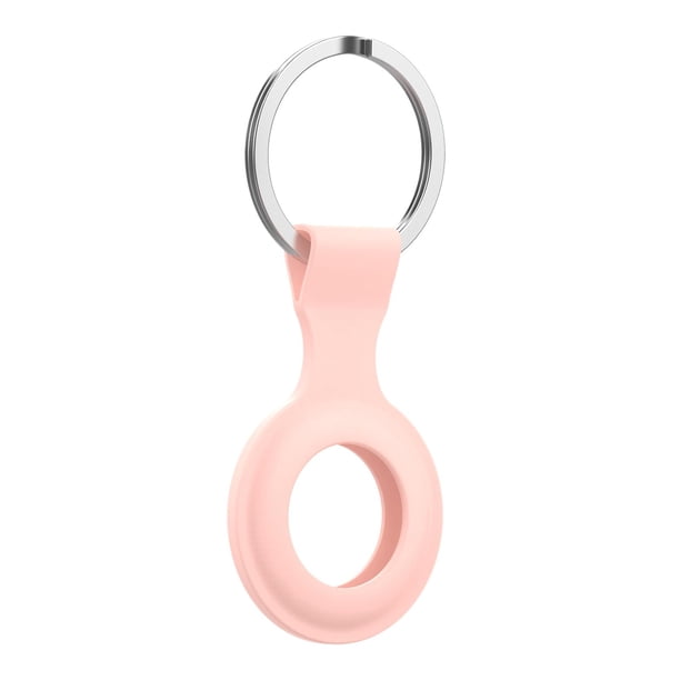 Funda protectora de gel de sílice con llavero antipérdida, compatible con sílice Rosa