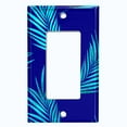 thumbnail image 5 of Metal Light Switch Plate Cover Tropical Jungle Palm Leaves Blue JGL007, 5 of 13