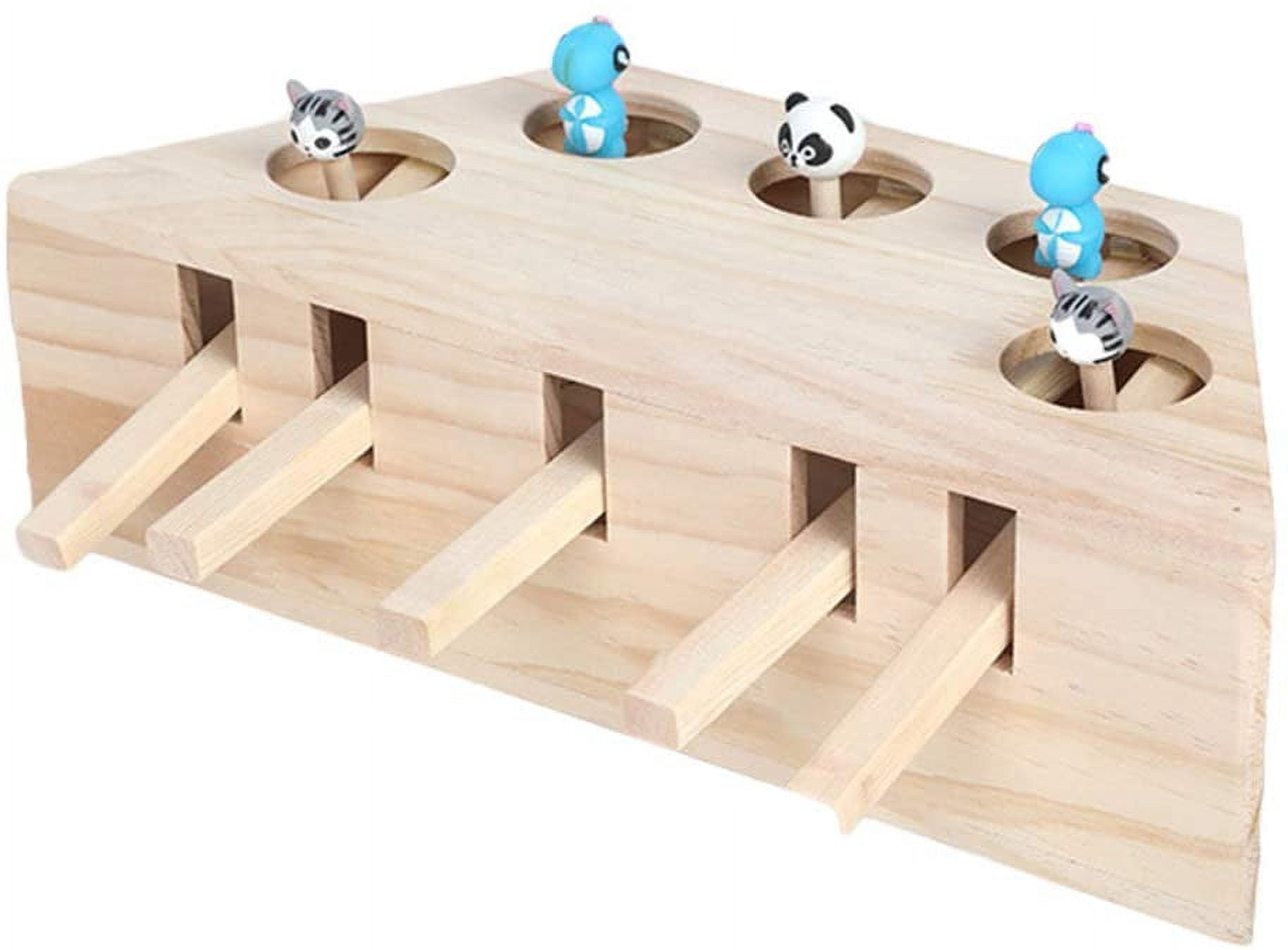 Interactive Cat Toy with Automatic Pop-Up Mole Design for Scratching & Play – Self-Entertainment Kitten Activity Board for Indoor Use, 12×8×4 Inches