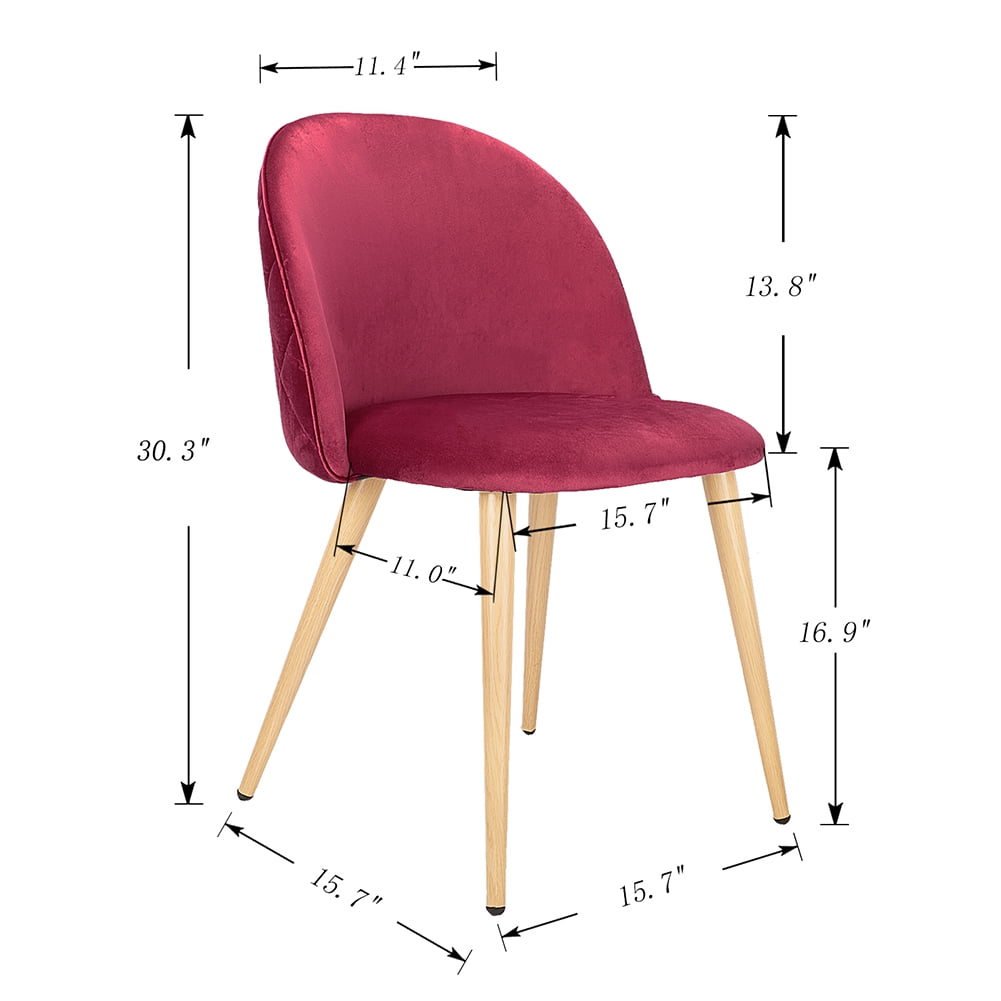 Kepooman Velvet Dining Chair Set, Dining Kitchen Chair, Mid Century Living Room Chair, Modern Metal Leg Upholstered Side Chair, Set of 2, Red Kepooman Velvet Dining Chair Set, Dining Kitchen Chair, Mid Century Living Room Chair, Modern Metal Leg Upholstered Side Chair, Set of 2, Red