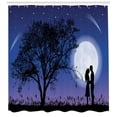 thumbnail image 3 of Ambesonne Night Shower Curtain, Romantic Man Woman Hug, 69"Wx75"L, Black Blue White, 3 of 3
