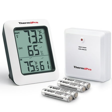 Infrared Temperature Gauge - ThermoPro TP60 Wireless Thermometer Indoor Outdoor Digital Thermometer Temperature Humidity Monitor Meter 200ft / 60m Range