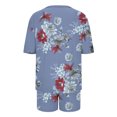 thumbnail image 4 of Conjunto de Pijama de las Mujeres de Moda Casual Color Sólido Manga Corta Cuello Redondo Top Y Pantalones, 4 of 6