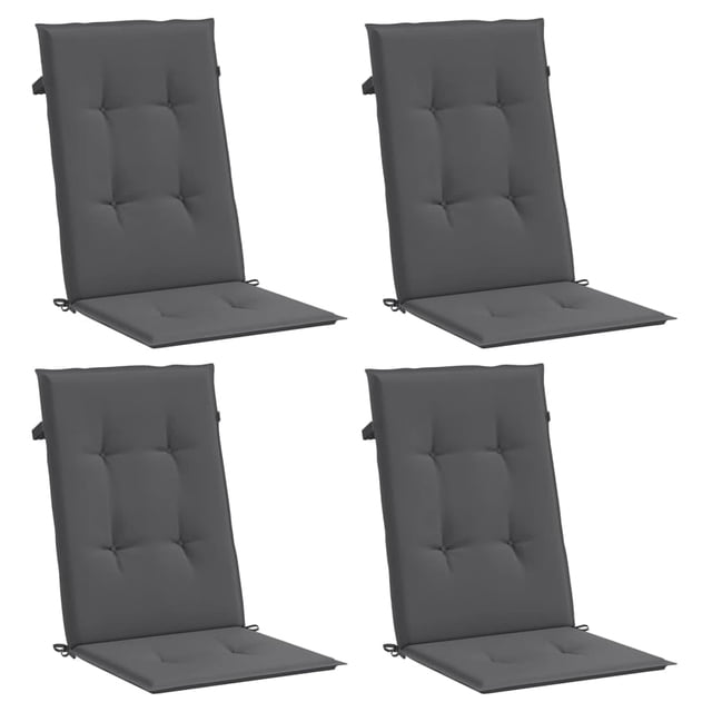 Set de 4 Cojines para Sillas de Respaldo Alto vidaXL para Exterior, Color Antracita