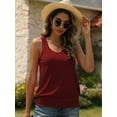 thumbnail image 5 of Women V Neck Tank Tops Summer Ribbed Sleeveless Casual Tops Loose Fit Banded Bottom Shirts, 5 of 7