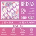 thumbnail image 4 of Brisas Shibori Tie and Dyed Pink/Purple/White Beach Cover Up for Women Used as Swimsuit, Cardigan, Kimono for Super Soft Loungewear, Travel and Holiday - Boho Pattern, 4 of 4