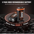 thumbnail image 3 of QQV Rechargeable Battery Pack with Charger Station for Xbox Controller, 2 X6200mWh High Capacity Battery Kit Compatible with Xbox One/Series X|S Controller Charger, 3 of 7