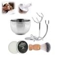 thumbnail image 1 of Support de Rasage Kit de Brosse de Rasage pour Hommes Ensemble de Rasage Kit de Rasage pour Hommes Bol de Rasage en Acier Inoxydable Kit de Brosses de Rasage pour Hommes Badger à Savon Brosse à Raser pour Cheveux, 1 of 8