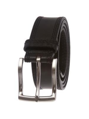 Black Leather Belt | Double-sided Belt In Golden Buckle