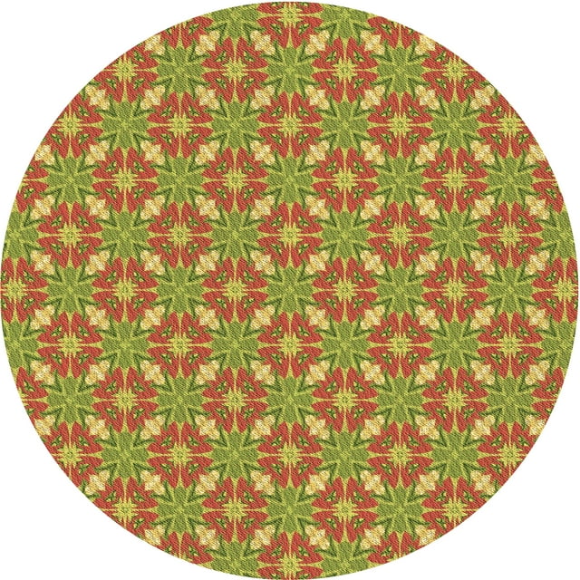 Ahgly Company Tapis Rond Lavable en Machine Intérieur Transitionnel Acajou Brun, 5 Pieds Rond