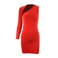 thumbnail image 3 of LLYwey s Sweater Dresses for Women 2024 Slim Hollow Hip-Wrapped Dress Evening Dress New Casual Dresses Red S, 3 of 7