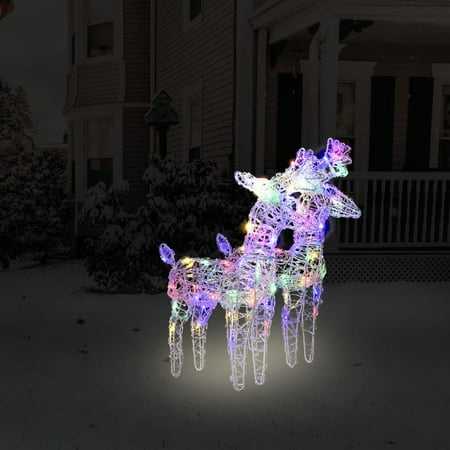 

Tomshoo Christmas Reindeers 2 pcs Multicolor 80 LEDs Acrylic