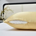 thumbnail image 5 of HIG Cooling Curved Pillow Cases 2 Pack King - Silky Soft Stretch Satin Pillow Shams, Gold - 20x36 Inches, 5 of 7