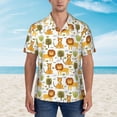 thumbnail image 4 of Fotbe Tiger Lion Hawaiian Shirt for Men Unisex Summer Beach Casual Short Sleeve Cotton Linen Button Down Shirts-Large, 4 of 9