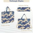 thumbnail image 6 of FORMRS Womens Corduroy Tote Bag Crossbody Shoulder Handbag with Pocket, Blue Wave Pattern, 6 of 7