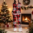 thumbnail image 2 of successthop Christmas Pajamas for Women 2 Piece Plaid Long Sleeve Snowman Shirts Xmas Holiday Sleepwear with Pockets, 2 of 6