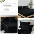 thumbnail image 2 of 100% Bamboo Split King Sheet Set - Ultra Soft, Breathable & Cooling, Ideal for Hot Sleepers, 16" Deep Pocket, Hotel Luxury Bedding (Jet Black), 2 of 8