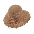 thumbnail image 1 of Sombrero para el sol, transpirable, tejido, protección solar, ligero, tejido a ganchillo, de moda, para playa. Caqui, 1 of 9