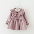 thumbnail image 2 of KAUOD Kids Girls Confetti Birthday Dress Korean Version Of Fashion V Shaped Wooden Ear Edge Girls Dress Foreign Trade, 2 of 5