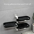 thumbnail image 5 of 3-Tier Wall Mounted Soap Holder with 180° Rotation, No-Drill Bathroom Organizer Shelf, Drawer-Style Draining Rack for Shower Accessories, Black/White, 11.61x6.97 inches, 5 of 9