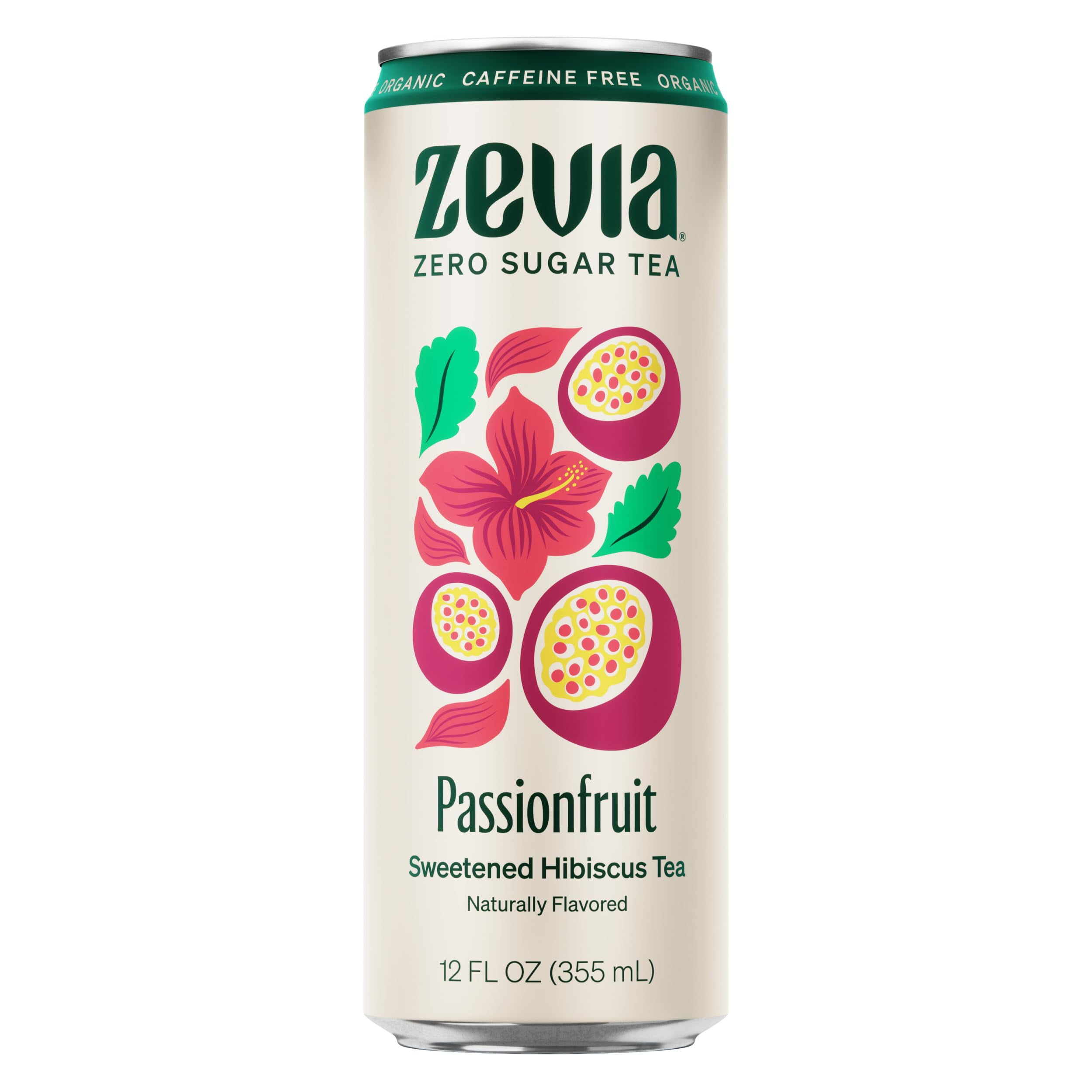 Zevia Organic Sugar Free Iced Tea, Caffeine Free Hibiscus Tea