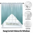 thumbnail image 2 of Swag Curtains Valances for Windows, Turquoise Green Cyan Gradient Short Kitchen Window Curtains Over Sink, Abstract Watercolor Cafe Curtains Panel Set Of 2,Rod Pocket, 45 Inches Length, 2 of 8
