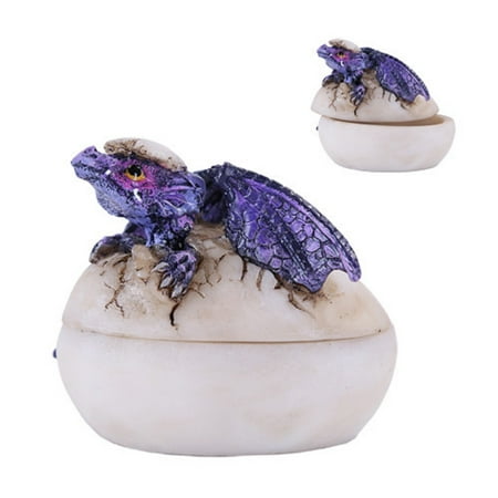- Purple Baby Dragon Hatching From Egg Jewelry Trinket Box Mythical Fantasy New