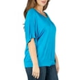 thumbnail image 3 of 24seven Comfort Apparel Plus Size Short Sleeve Loose Fitting Dolman Top, 3 of 4