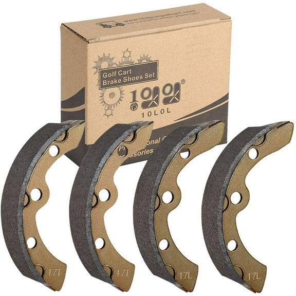 10L0L Golf Cart Brake Shoes for Club Car DS 1995-up & Precedent 2004-up, 1018232-01 (2 Short 2 Long)