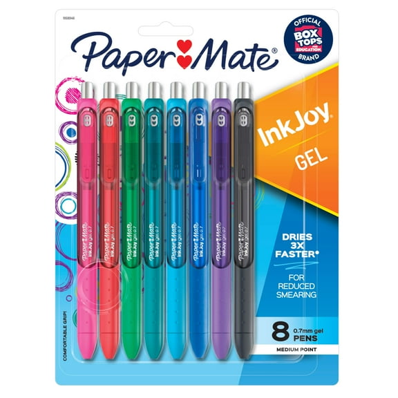 Paper Mate InkJoy Gel Pens, Medium Point, Assorted, 8 Pack